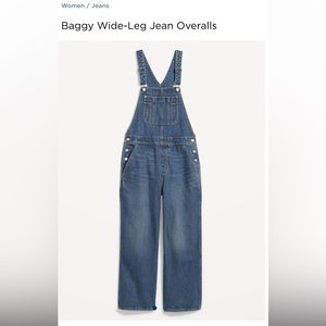 Old Navy Baggy Wide Leg Jean Overalls size 18 Tall